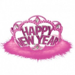 Tiara rosa fin de año cotillon corona para nochevieja