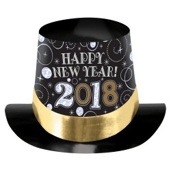 Chistera oro negra happy new year 2018 carton